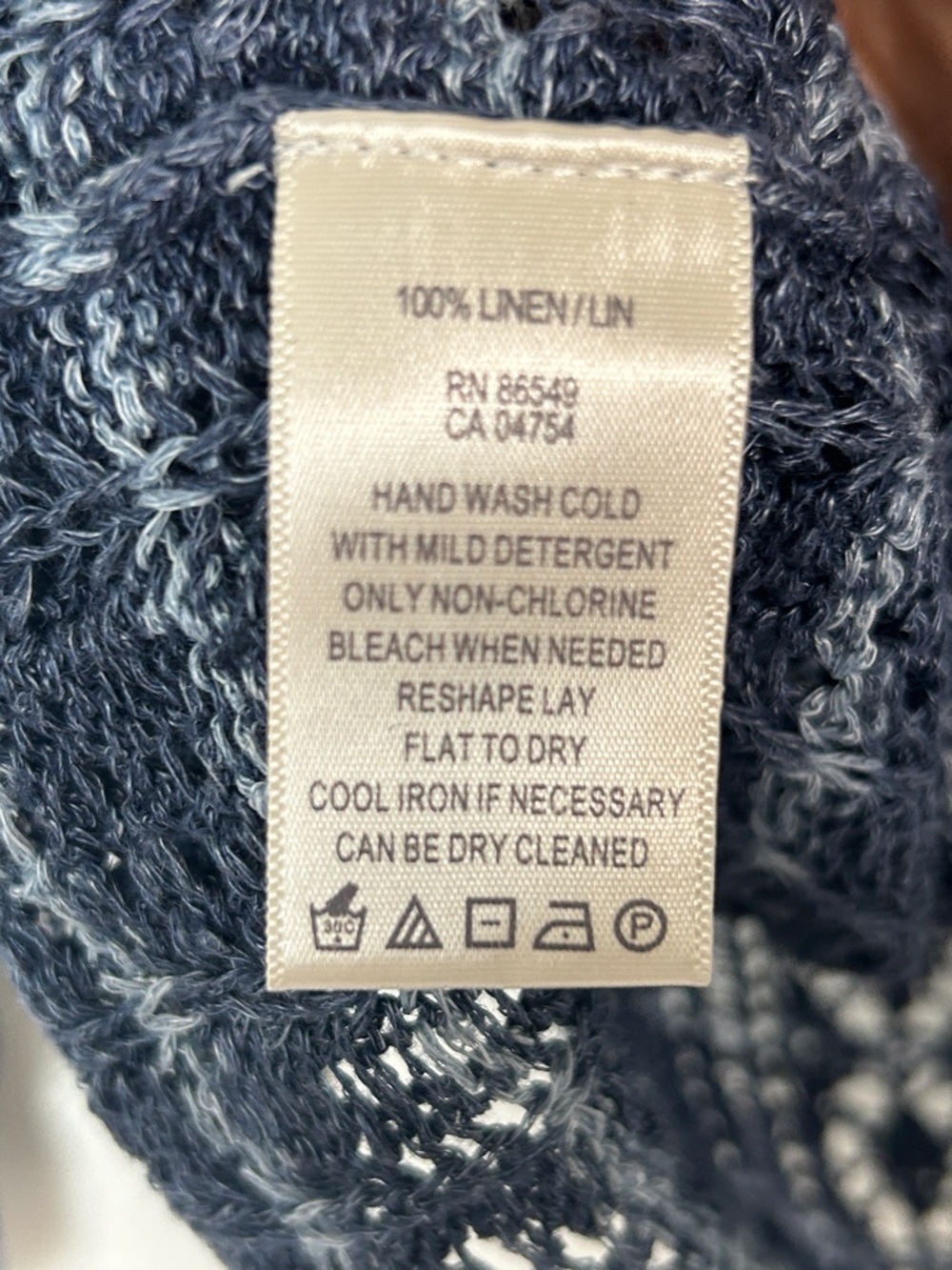 Tommy Bahama Blue & White Open-Knit V-Neck Sweater - Picture 5 of 6
